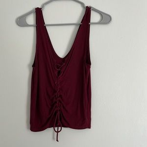 Maroon Soft & Sexy American Eagle lace up tank top